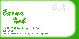 barna nak business card